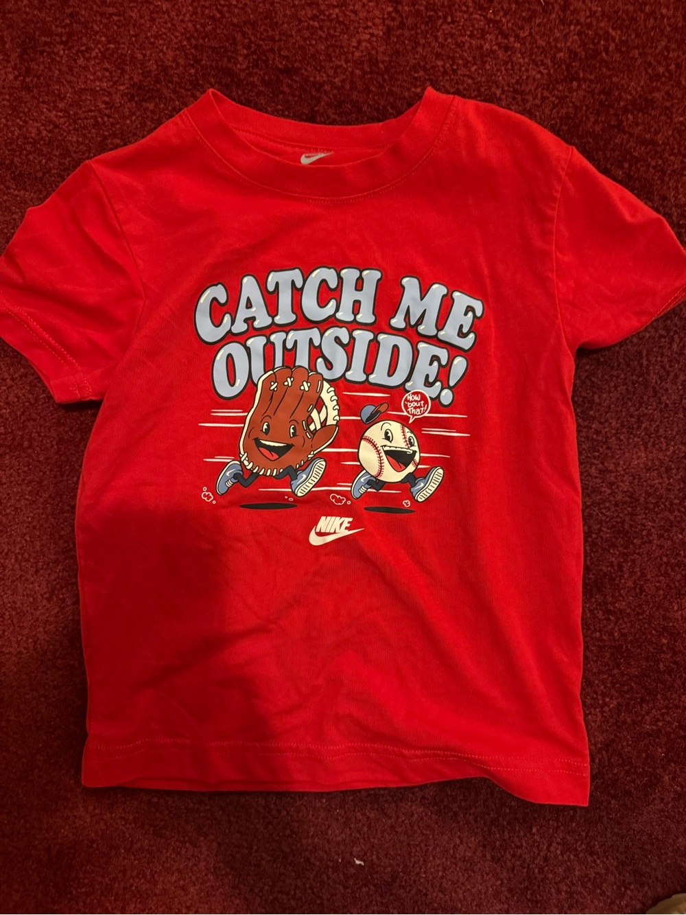 Nike baseball red shirt youth boys size 7
